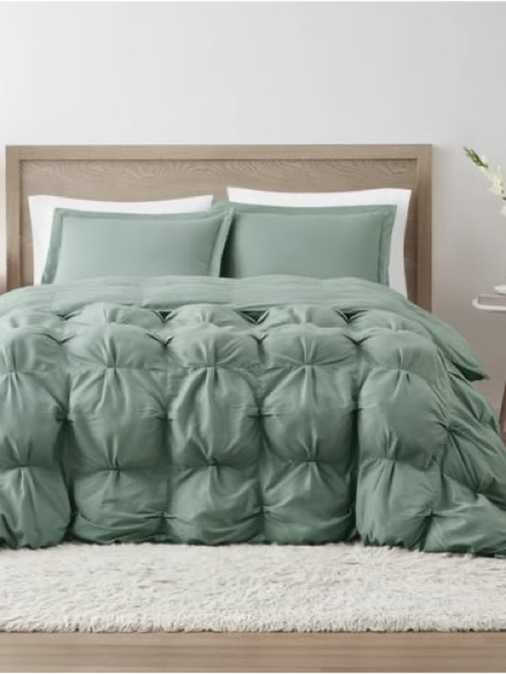 Truly Soft Oversized Puffer 3 Piece Comforter Set - Green - Oversized Full/Queen